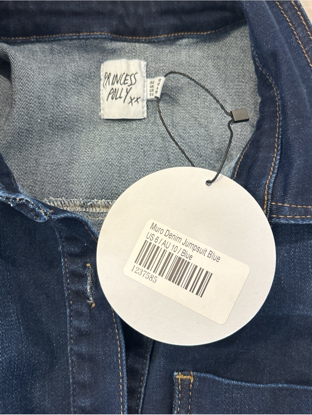 Princess Polly Dark Blue Denim Jumpsuit - Picture 3 of 4
